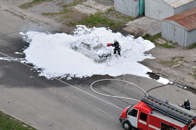 PFOS and PFOA being used to fight a fire